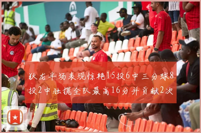 狄龙半场表现惊艳15投6中三分球8投2中独揽全队最高16分并贡献2次抢断